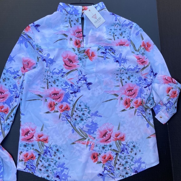 New GUESS Floral Blouse SZ S - Picture 6 of 8